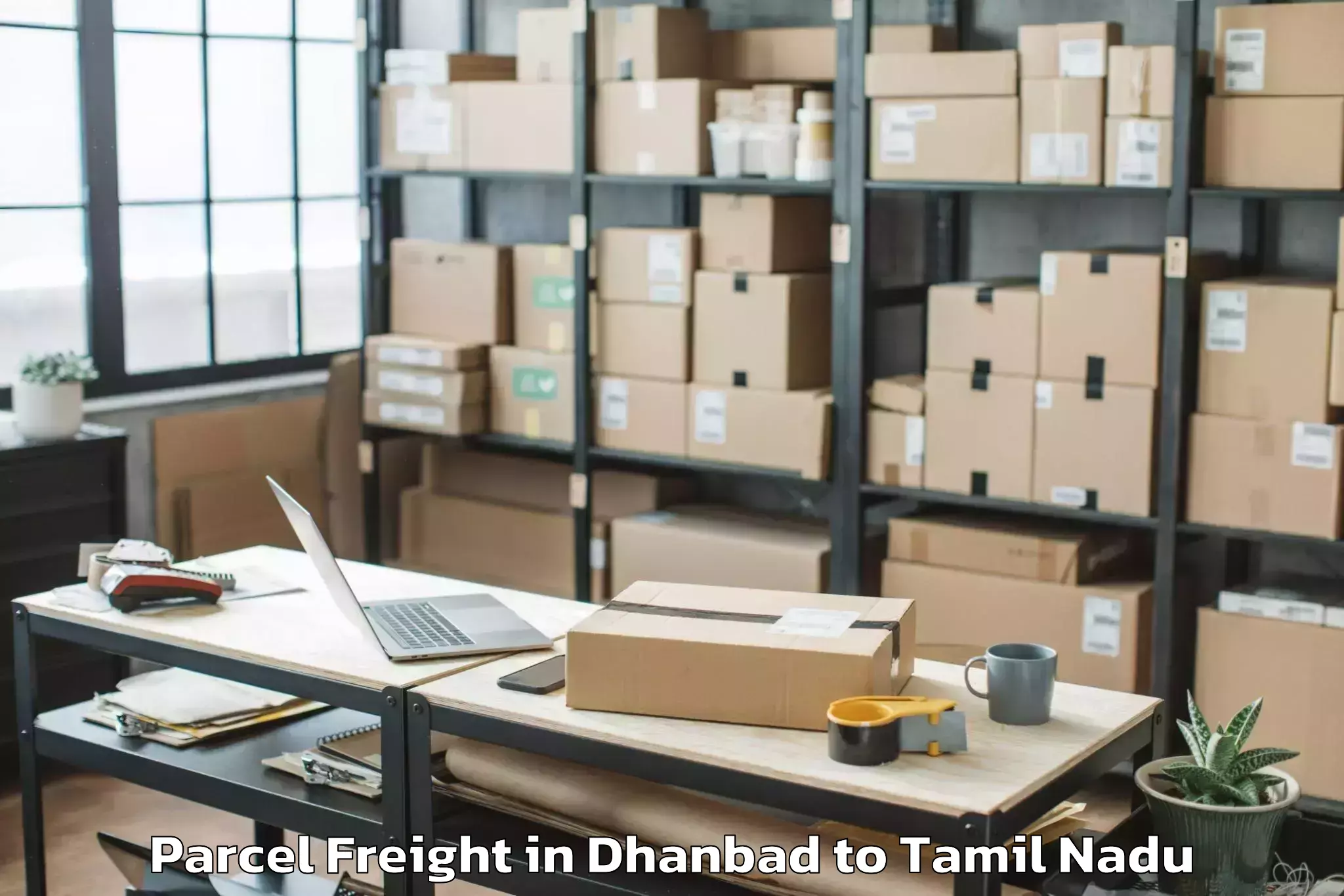 Easy Dhanbad to Valangaiman Parcel Freight Booking